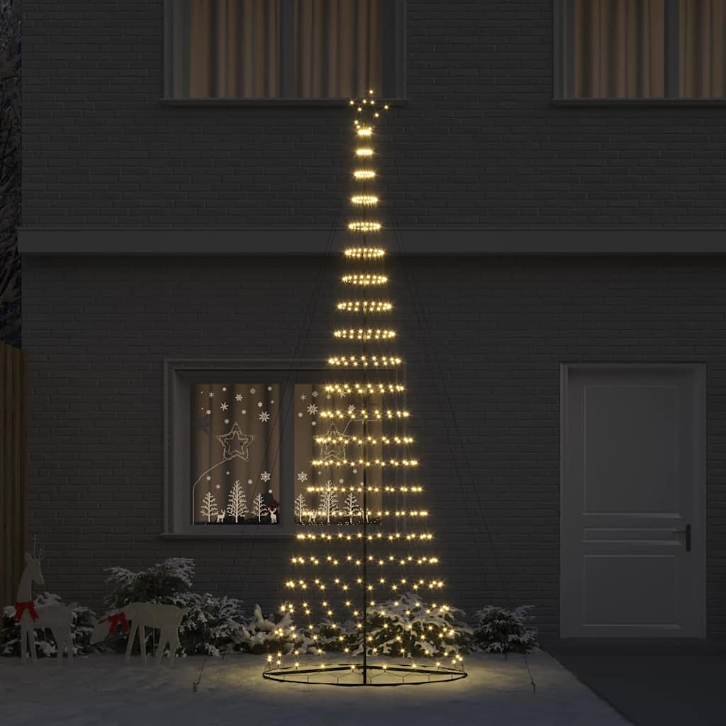 LED Christmas Tree Warm White 138.5 x 138.5 x 399 cm Metal